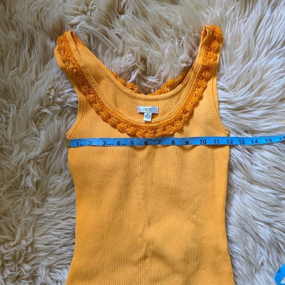 Vintage Cache Orange Beaded Neckline Tank Top Small - Picture 5 of 5
